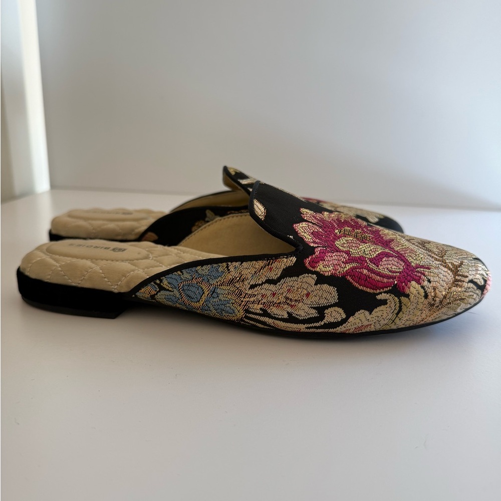 Birdies Black and Gold Floral Mules - Picture 3 of 5